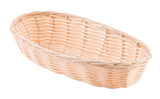 TableCraft 1117W Polypropylene Oblong Handwoven Serving Basket 9" x 4" x 2-1/4" - Natural - 12/Case