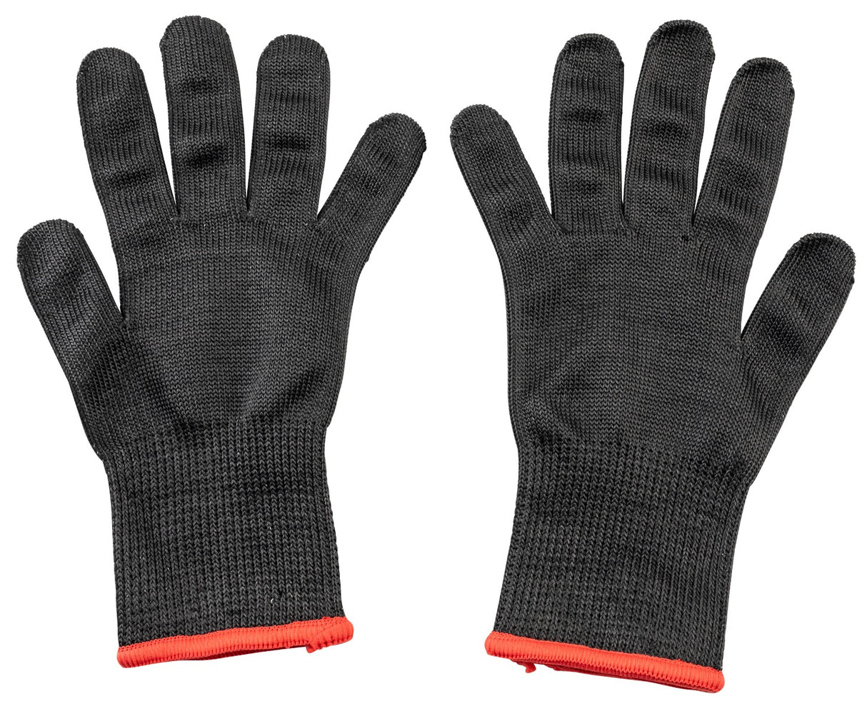 TableCraft 11207 The Protector Ambidextrous Blended Material Cut Resistant Glove - Black w/ Red Wrist Band - X-Small - 1/Pair