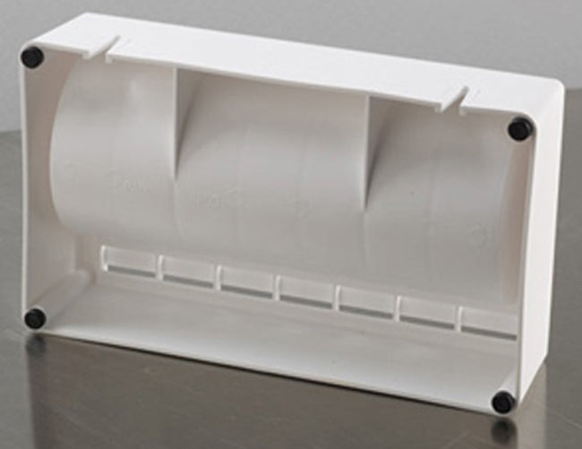 Ecolab Daydots 11331-01-00 Plastic Label Dispenser - White - Holds (7) 1/4" to 1" Rolls