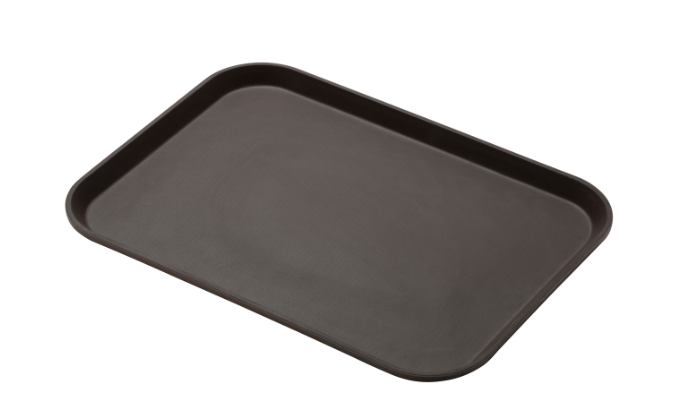Cambro 1216CT138 Rectangular Camtread Serving Tray - 12x16 5/8", Fiberglass, Tavern Tan - 12ea/Case