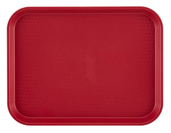 Cambro 1216FF416 Cranberry 11.88 Inch x 16.12 Inch Rectangular Textured Polypropylene Fast Food Tray - 24ea/Case