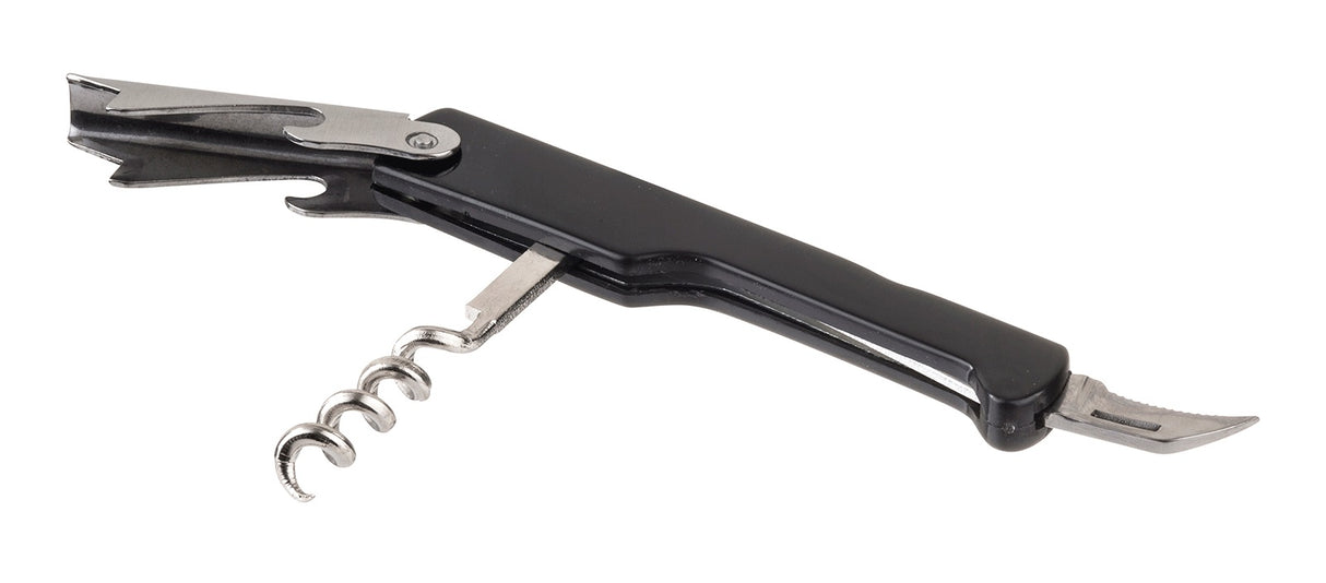 TableCraft 1226 Waiter's Corkscrew with Black Plastic Handle 4-7/16" - 24/Case