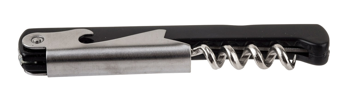 TableCraft 1226 Waiter's Corkscrew with Black Plastic Handle 4-7/16" - 24/Case