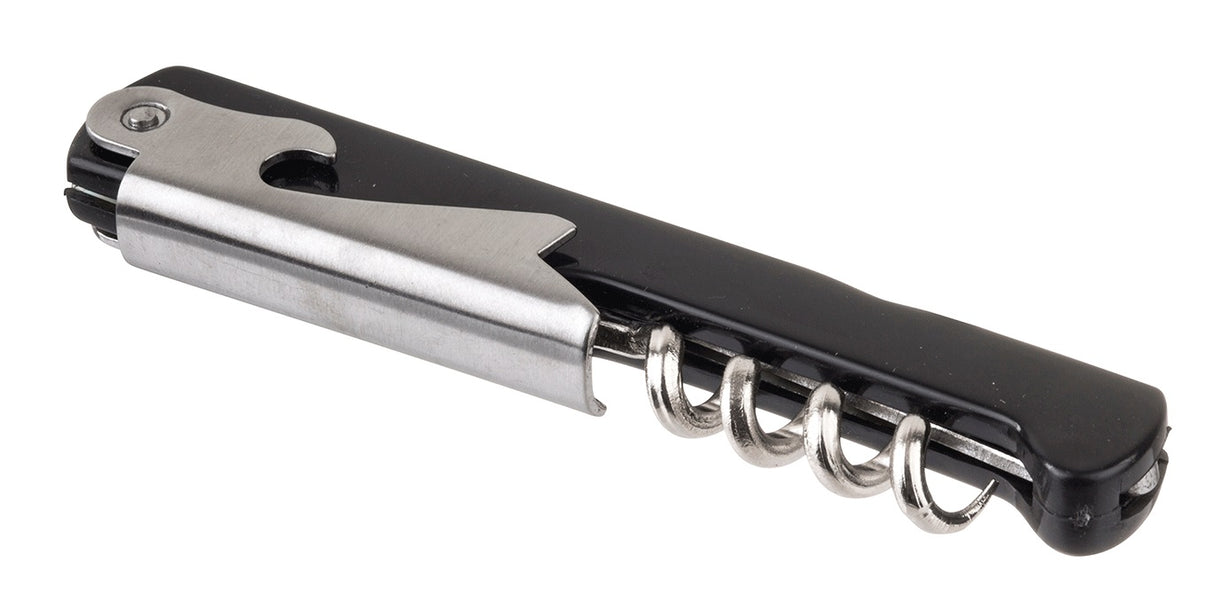 TableCraft 1226 Waiter's Corkscrew with Black Plastic Handle 4-7/16" - 24/Case
