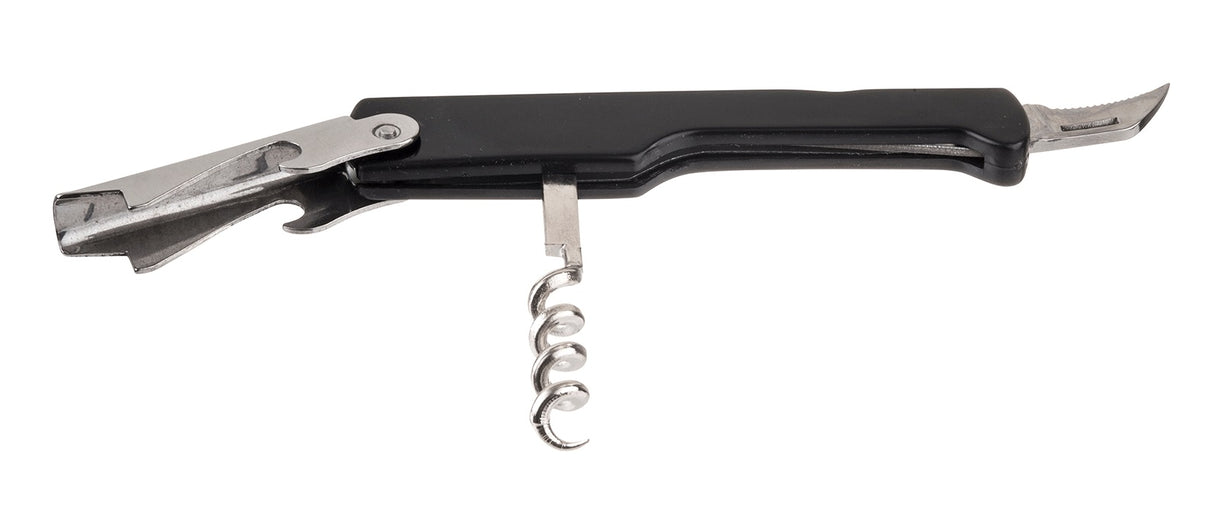 TableCraft 1226 Waiter's Corkscrew with Black Plastic Handle 4-7/16" - 24/Case