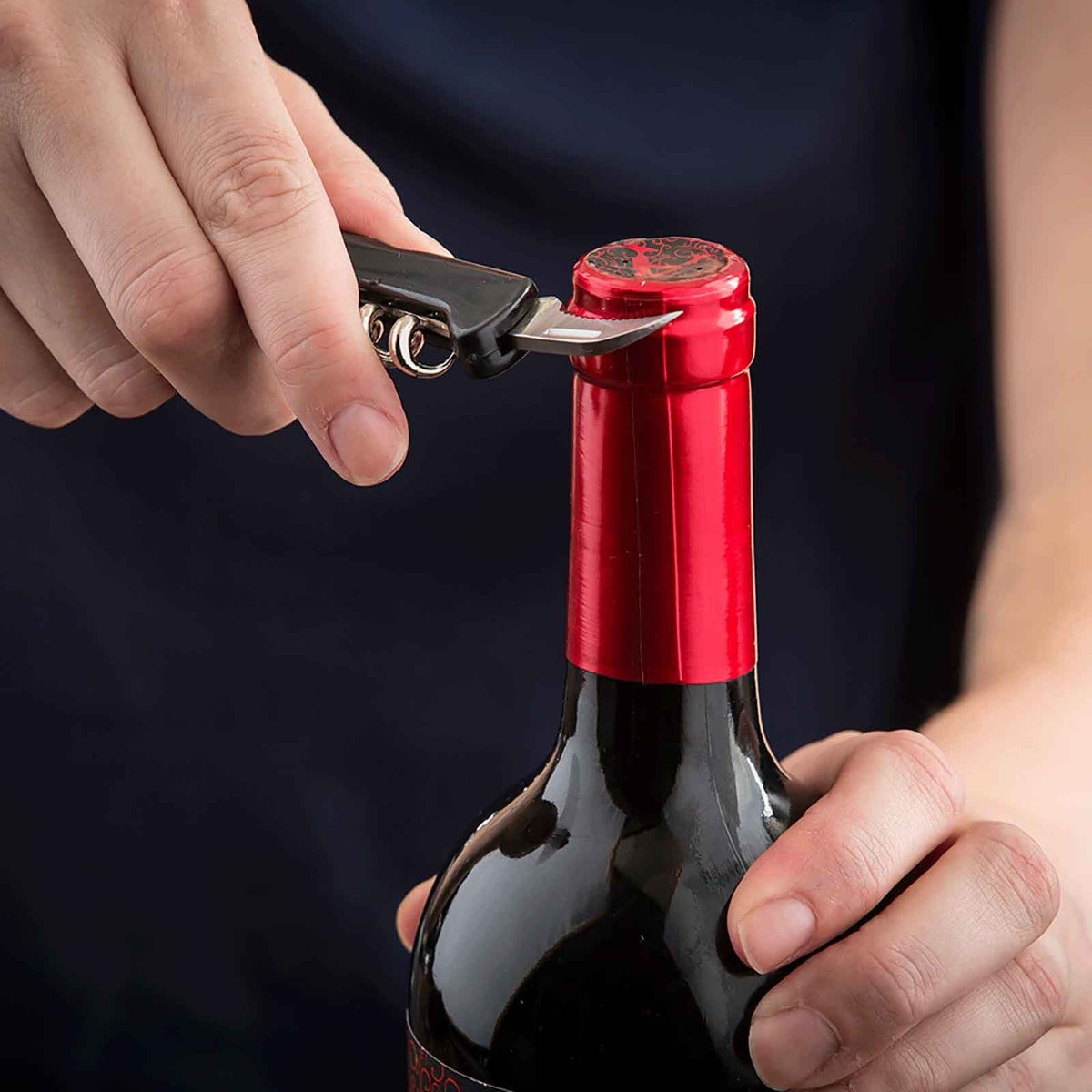 TableCraft 1226 Waiter's Corkscrew with Black Plastic Handle 4-7/16" - 24/Case