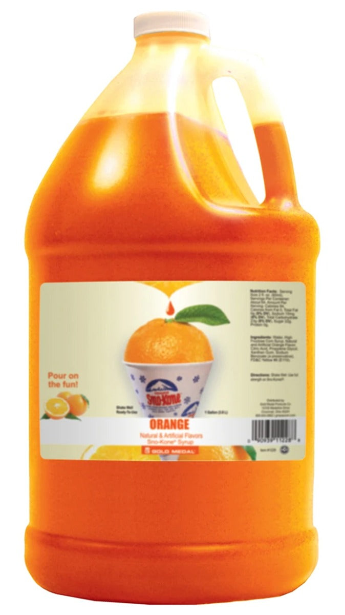 Gold Medal 1228 Ready-To-Use Sno-Treat Flavors Sno-Kone Syrup 1 gal. - Orange