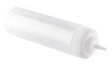 TableCraft 12463C Widemouth Polyethylene Squeeze Bottle with Natural Cone Tip and 63 mm Opening 24 oz. - Clear - 12/Case