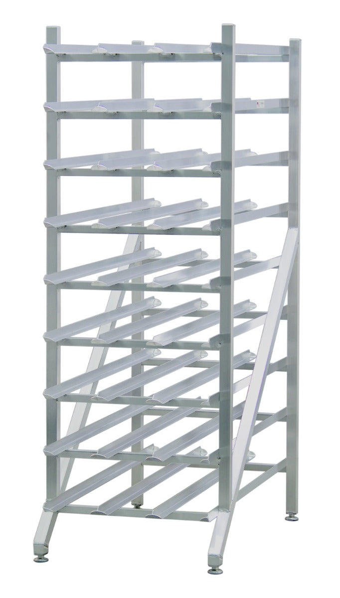 New Age 1250 Aluminum Full-Size Stationary Can Rack - Holds (162) #10 Cans or (216) #5 Cans