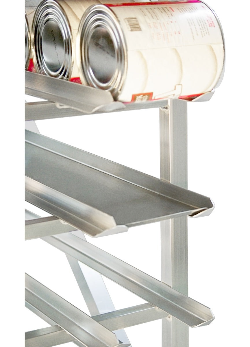 New Age 1250 Aluminum Full-Size Stationary Can Rack - Holds (162) #10 Cans or (216) #5 Cans