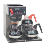 Bunn 12950.0212 CWTF15-3 Automatic & Pourover Decanter Coffee Brewer with 3 Lower Warmers, Hot Water Faucet and Plastic Funnel - 3-9/10 gal/hr - 120v