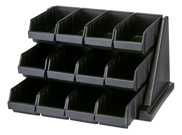 Cambro 12RS12110 Condiment Organizer w/ (12) Bins - Black
