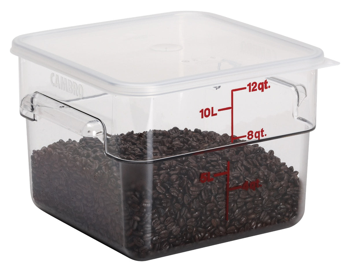 Cambro 12SFSCW135 CamSquare Food Container w/ Graduations 12 qt. Clear