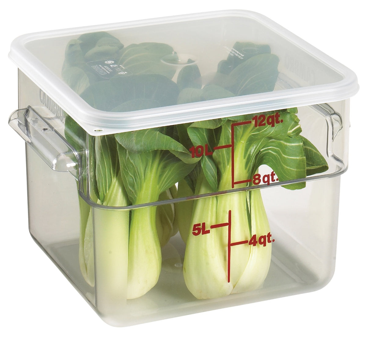 Cambro 12SFSCW135 CamSquare Food Container w/ Graduations 12 qt. Clear