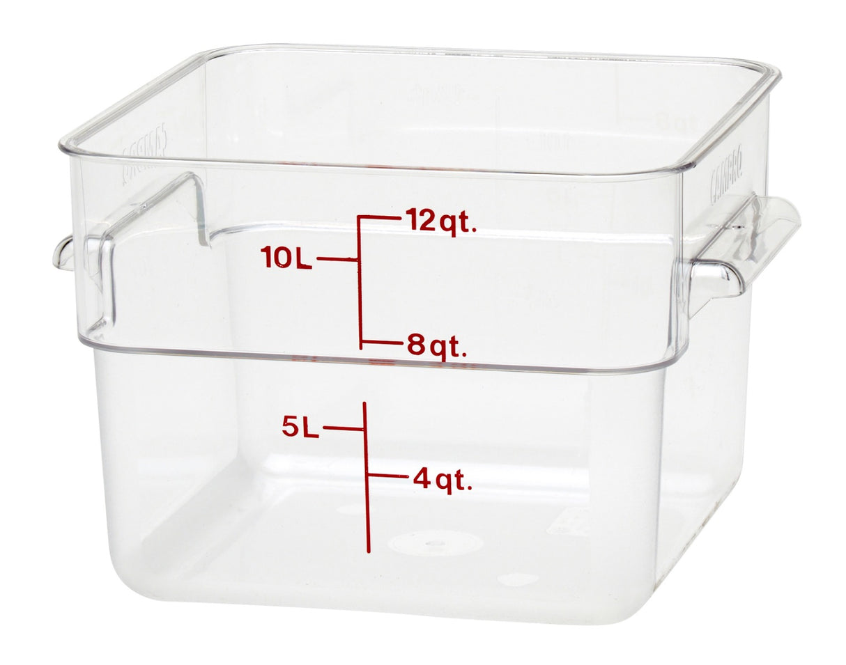 Cambro 12SFSCW135 CamSquare Food Container w/ Graduations 12 qt. Clear