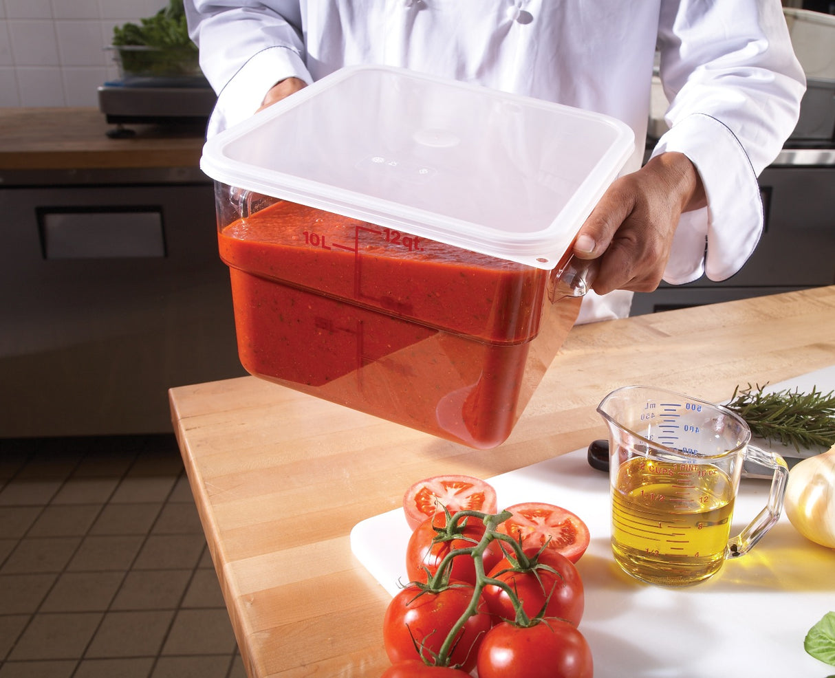 Cambro 12SFSCW135 CamSquare Food Container w/ Graduations 12 qt. Clear