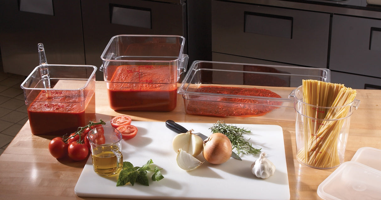 Cambro 12SFSCW135 CamSquare Food Container w/ Graduations 12 qt. Clear