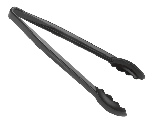 Cambro 12TGS110 12"L Plastic Utility Tongs, Black - 12ea/Case