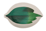 GET 133-21-CO Contemporary Melamine Leaf Plate 8" - Green/White - 12/Case