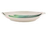 GET 133-21-CO Contemporary Melamine Leaf Plate 8" - Green/White - 12/Case