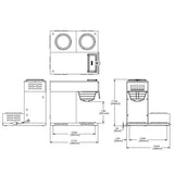 Bunn 13300.0003 VP17-3 Stainless Steel Three Station Pourover Decanter Coffee Maker with 3 Lower Warmers - 3.8 gal./hr