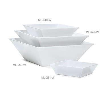 GET ML-281-W Siciliano Melamine Square Pasta Bowl 2-1/4 qt. - White - 12/Case