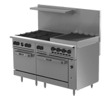 Vulcan 60SC-6B24CBP Endurance LP Range 6 Burner w/ Charbroiler, Standard, and Convection Oven 60" - 302,000 BTU