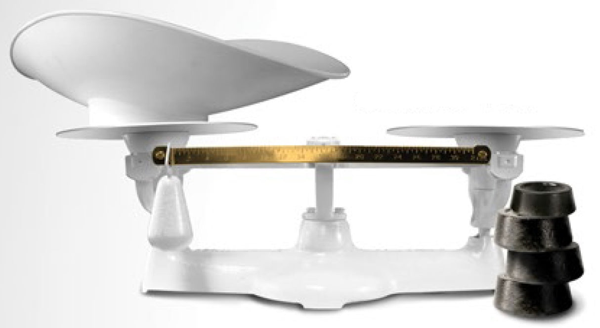 Penn Scale 1401 P Bakers Scale with Plastic Scoop, 4 Free Weights and (2) 9"Dia. Steel Plates - 2 lb. x 1/4 oz.