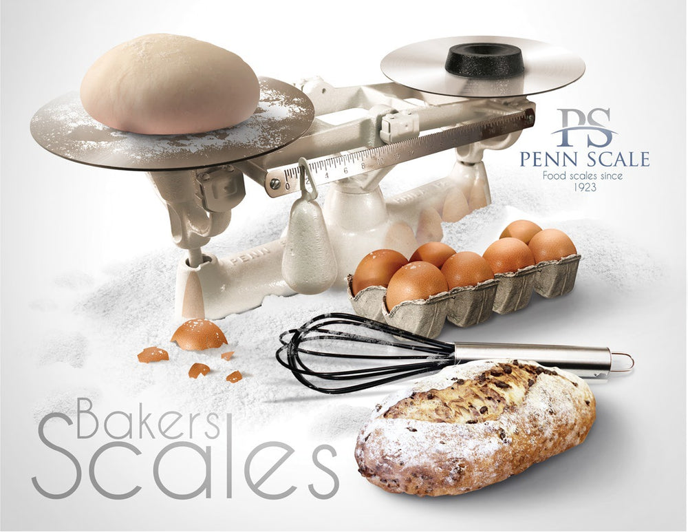 Penn Scale 1401 P Bakers Scale with Plastic Scoop, 4 Free Weights and (2) 9"Dia. Steel Plates - 2 lb. x 1/4 oz.