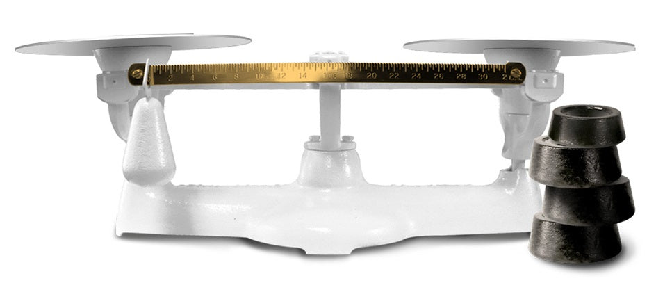 Penn Scale 1401 P Bakers Scale with Plastic Scoop, 4 Free Weights and (2) 9"Dia. Steel Plates - 2 lb. x 1/4 oz.