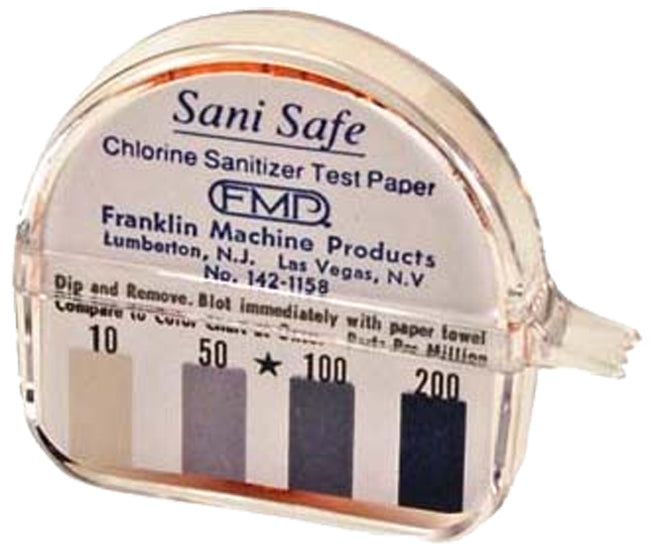 FMP 142-1158 Chlorine Sanitizer Test Kit 10-200 ppm - 15' Roll