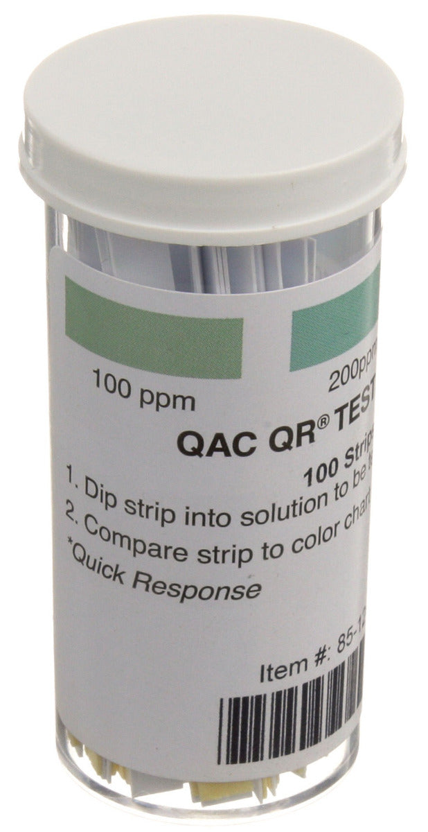 FMP 142-1486 Litmus Test Strips 100-400 ppm for Quaternary Ammonia Compounds (QUAT) - 100 Strips per Pack