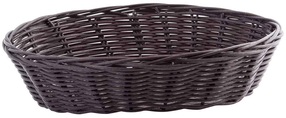 TableCraft 1474 Handwoven Ratan Oval Serving Basket 9" x 6" x 2-1/4" - Brown - 12/Case