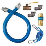 Dormont 16125KIT48 Blue Hose Moveable 48" Gas Connector Kit with 1-1/4" Male/Male Couplings