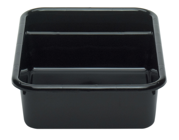 Cambro 1621CBP110 Cambox® Bus Box w/ (2) Compartments - 15.6" x 20.5" x 4 4/5", Black - 12ea/Case