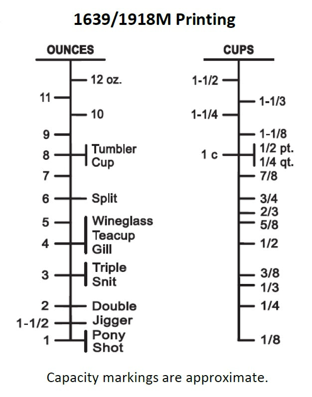 Libbey 1639/1918M Restaurant Basics Stackable Measuring / Mixing Glass with Capacity Markings on Both Sides 16 oz. - Clear - 8/Case