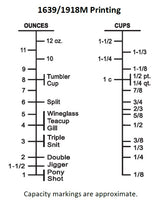 Libbey 1639/1918M Restaurant Basics Stackable Measuring / Mixing Glass with Capacity Markings on Both Sides 16 oz. - Clear - 8/Case