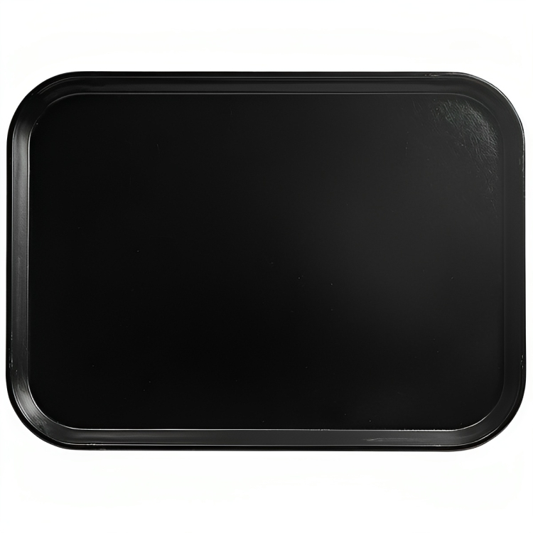 Cambro 1418110 14" x 18" Rectangular Black Customizable Fiberglass Camtray - 12/Case