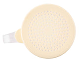 TableCraft 166A Plastic Dredge / Shaker with Handle and Beige Snap-Top "Salt & Pepper" Lid 10 oz. - Clear - 12/Case
