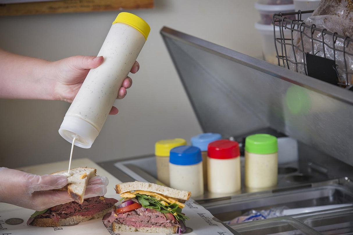 TableCraft 16SV INVERTAtop Dualway First In First Out "FIFO" Squeeze Bottle with 53 mm Opening 16 oz. - 12/Case