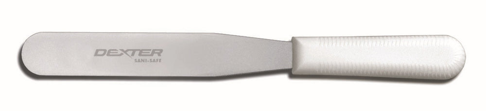 Dexter-Russell 17413 Sani-Safe Straight Baker’s Icing Spatula with 6" x 1" Stainless Steel Blade and White Poly Handle