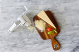 TableCraft 174 Plastic Manual Rotary Cheese Grater with Stainless Steel Drum 7" - White
