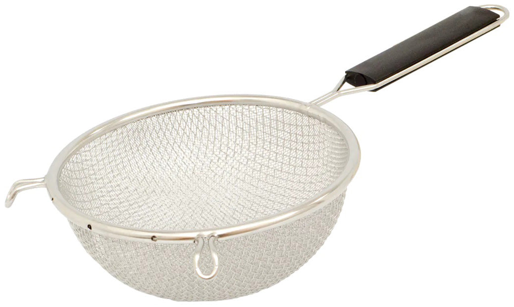Browne 18098 Stainless Steel Fine Double Mesh Strainer with Plastic Handle 8" Dia.