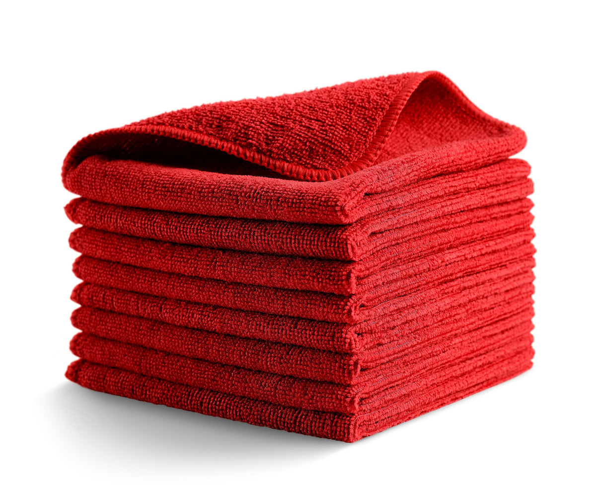 Rubbermaid 1820577 HYGEN r-40 Recycled Commercial Light Duty Microfiber Cloth 12" x 12" - Red