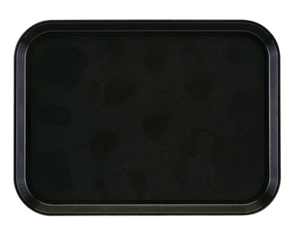 Cambro 1826110 Fiberglass Camtray® Cafeteria Tray - 25.75"L x 17.88"W, Black - 6ea/Case