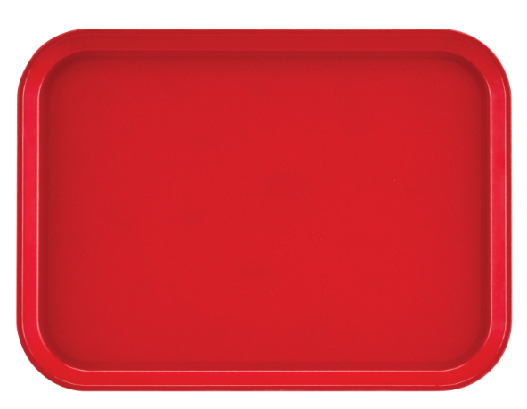 Cambro 1826521 Fiberglass Camtray® Cafeteria Tray - 25.75"L x 17.88"W, Cambro Red - 6ea/Case