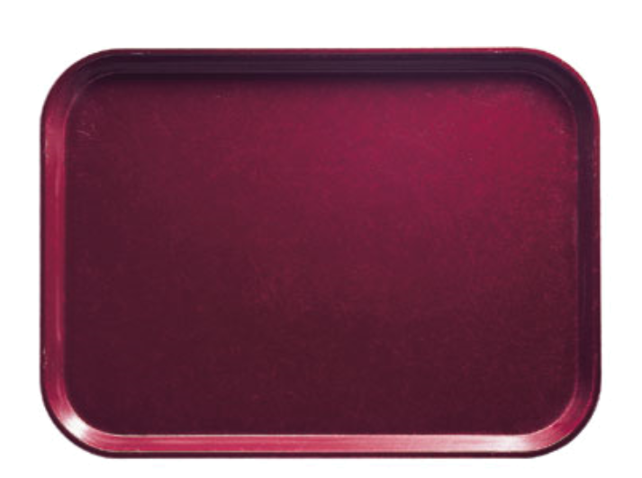 Cambro 1826522 Fiberglass Camtray® Cafeteria Tray - 25.75"L x 17.88"W, Burgundy Wine - 6ea/Case
