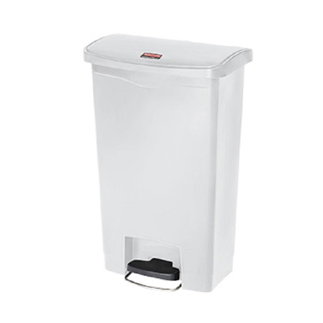 Rubbermaid 1883557 Slim Jim Resin Rectangular Front Step-On Trash Can 13 Gal. - White