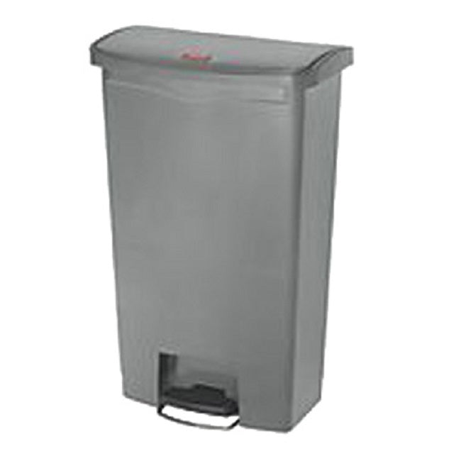 Rubbermaid 1883604 Slim Jim Resin Rectangular Front Step-On Trash Can 18 Gal. - Gray