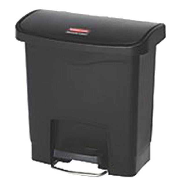 Rubbermaid 1883608 Slim Jim Resin Rectangular Front Step-On Trash Can 4 Gal. - Black